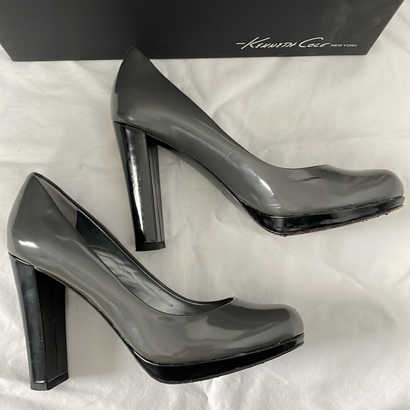 Kenneth Cole New York grey pattern leather heels - Picture 4 of 9